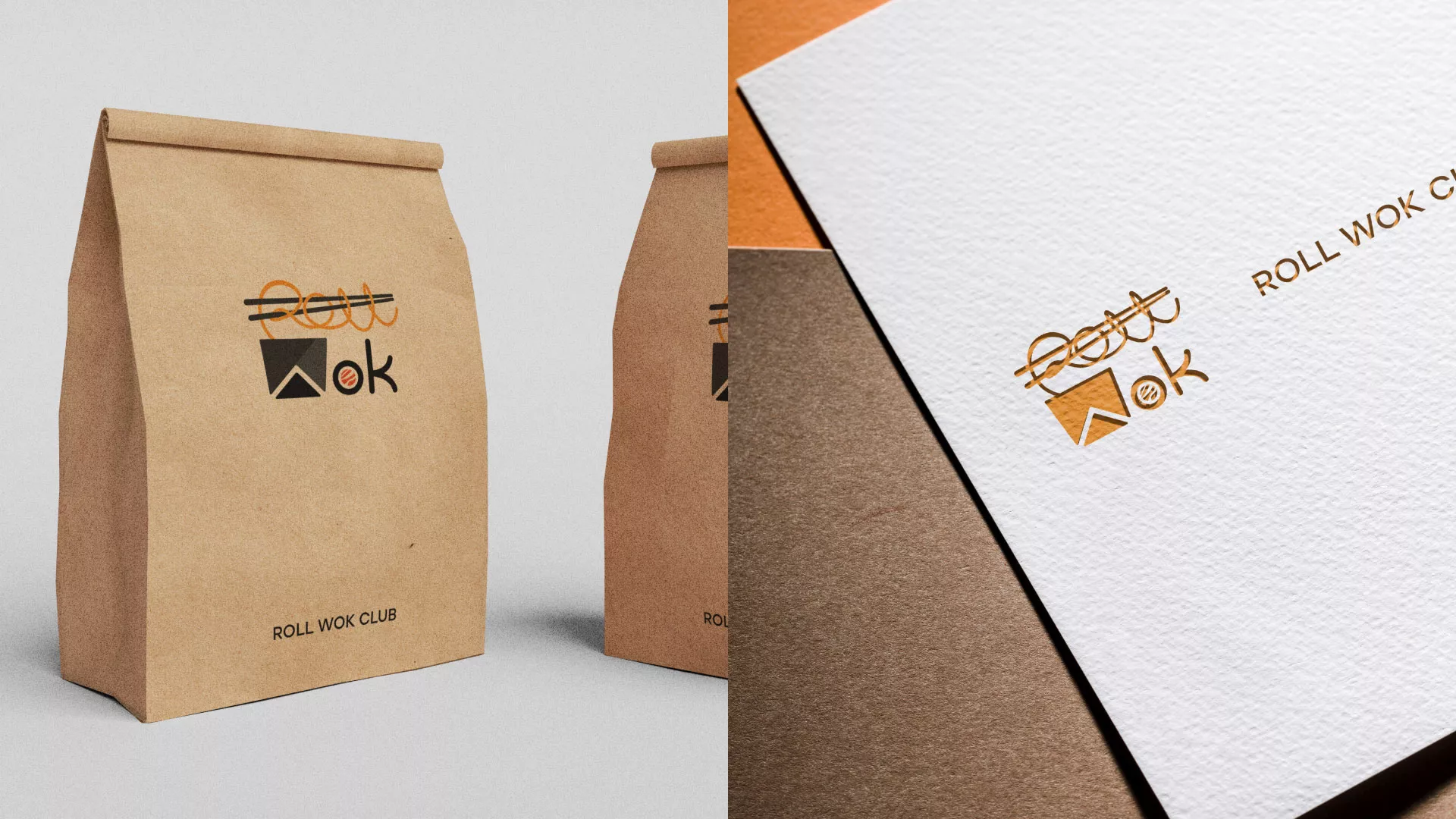 Разработка логотипа суши-бара «Roll Wok Club» в Чёрмозе